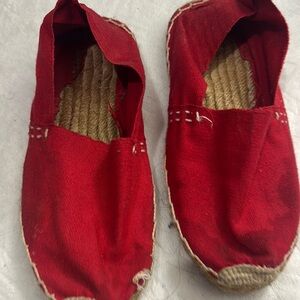 Kids Red Canvas Slip-On Shoes